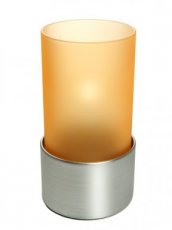 Portavelas Star naranja con base plateada - Pack 6 lámparas