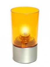 Portavelas Star Plastic naranja con base plateada - Pack de 6 lámparas