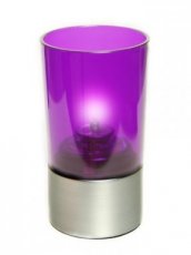 Portavelas Star Plastic lila con base plateada - Pack de 6 lámparas