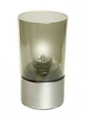 Portavelas Star Plastic gris con base plateada - Pack de 6 lámparas