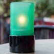 031/002 Portavelas Star verde con base negra - Pack 6 lámparas