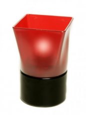 Portavelas Square Plastic rojo con base negra - Pack de 6 lámparas