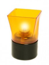 Portavelas Square Plastic naranja con base negra - Pack de 6 lámparas