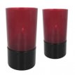 031/170 Portavelas Star Plastic rojo con base negra - Pack de 6 lámparas