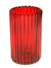 Portavelas Stripe cristal rojo - Pack de 2 lámparas
